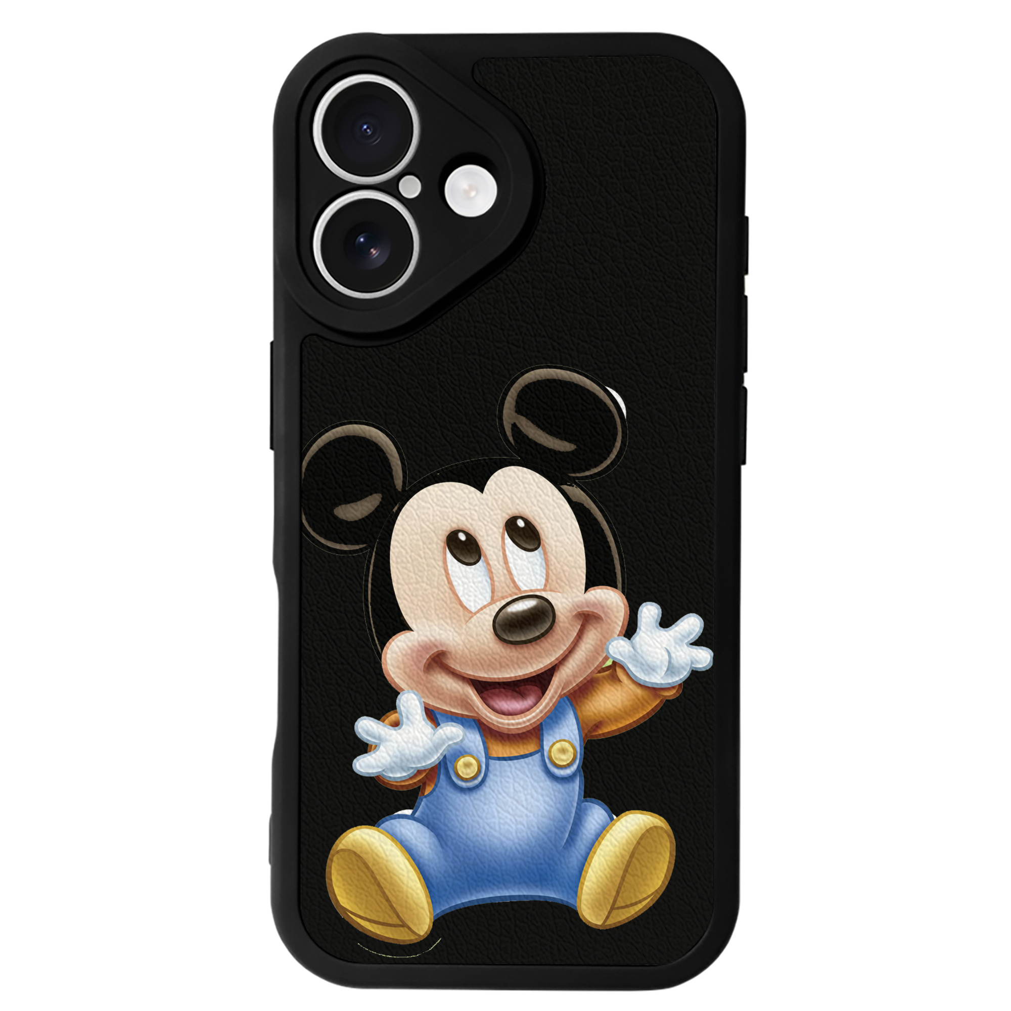 （画像用） ミッキーマウス Mickey Mouse 【iPhone 16シリーズ対応】シリコンスマホケース（レザー調） 材質：シリコン